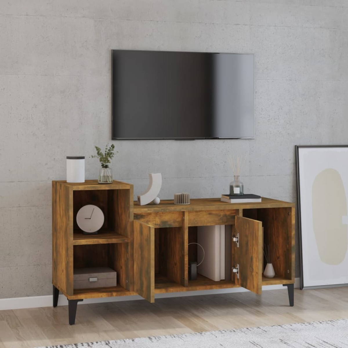 vidaXL Έπιπλο Τηλεόρασης Καπνιστή Δρυς 100x35x55 εκ. Επεξ. Ξύλο