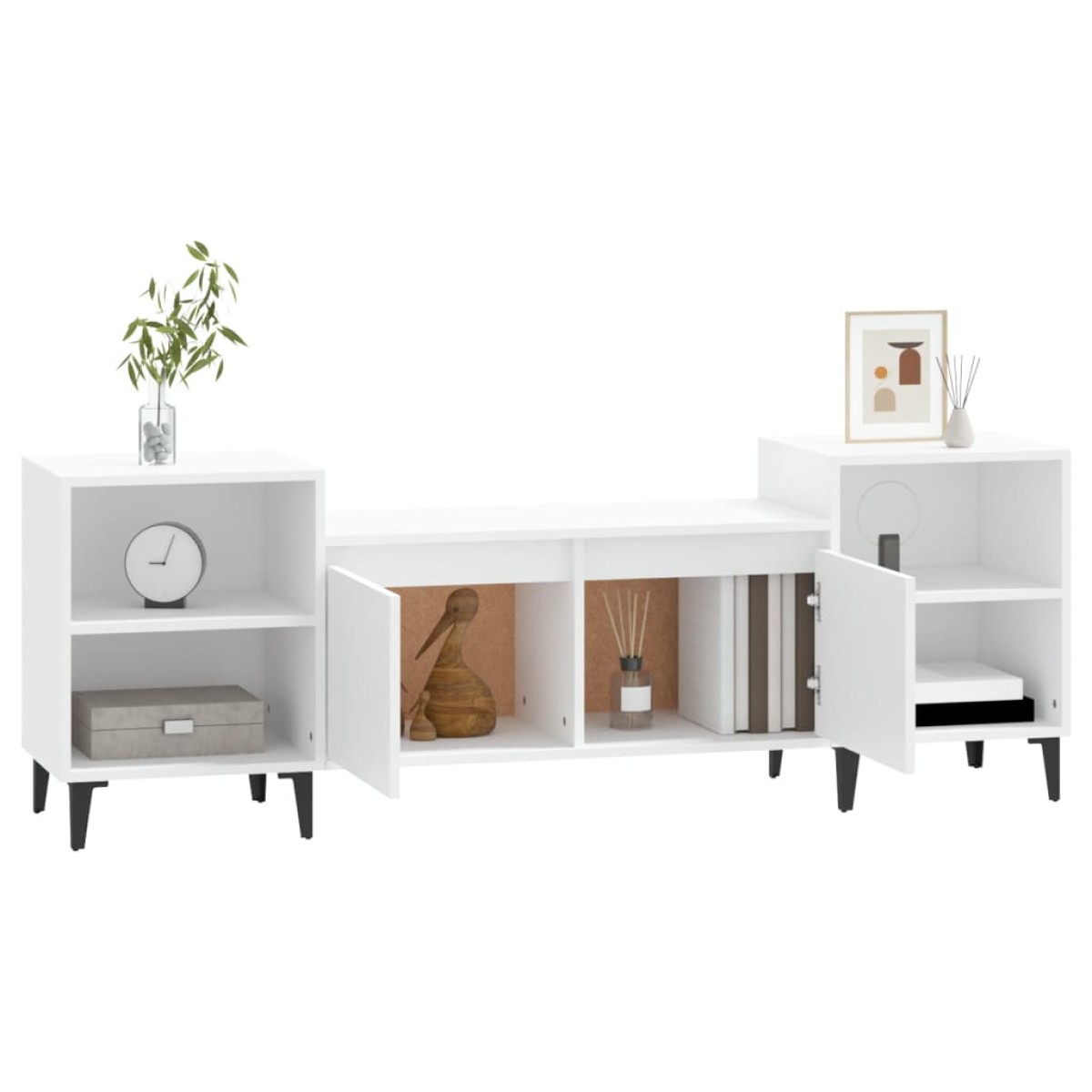 vidaXL Έπιπλο Τηλεόρασης Λευκό 160 x 35 x 55 εκ. Επεξεργασμένο Ξύλο