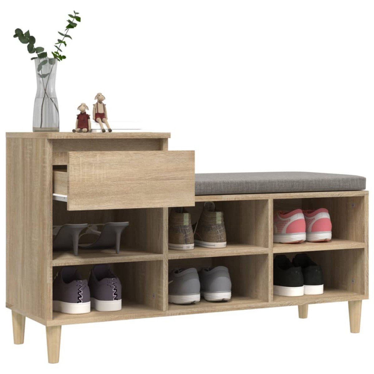 vidaXL Παπουτσοθήκη Sonoma Δρυς 102x36x60 εκ. από Επεξεργασμένο Ξύλο