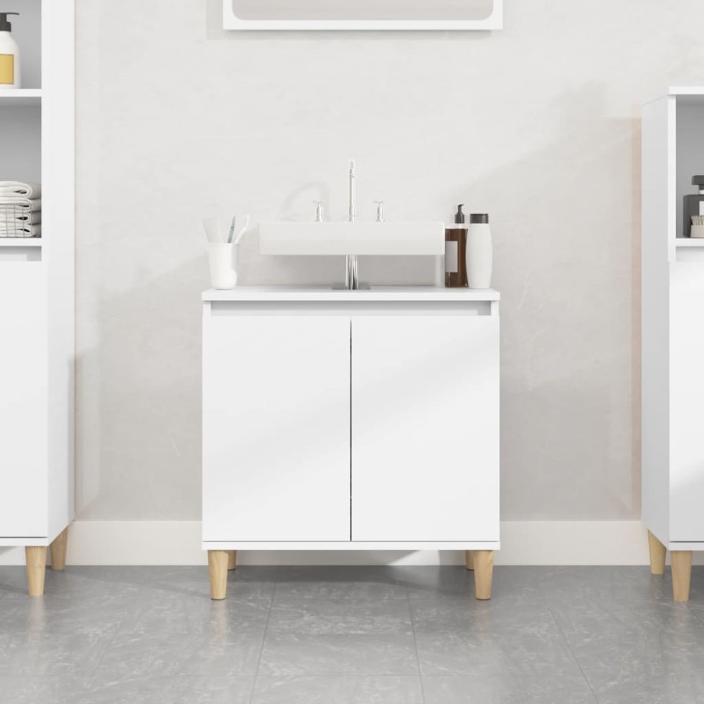 vidaXL Ντουλάπι Νιπτήρα Λευκό 58 x 33 x 60 εκ. από Επεξεργασμένο Ξύλο
