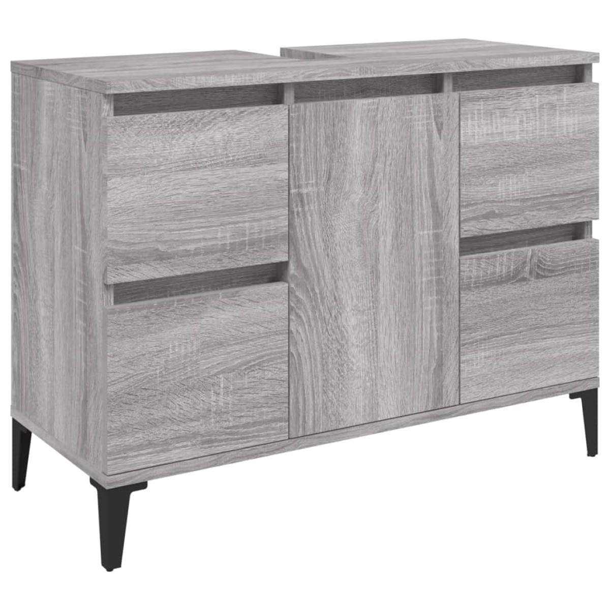 vidaXL Ντουλάπι Νιπτήρα Γκρι Sonoma 80 x 33 x 60εκ. Επεξεργασμένο Ξύλο