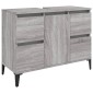 vidaXL Ντουλάπι Νιπτήρα Γκρι Sonoma 80 x 33 x 60εκ. Επεξεργασμένο Ξύλο
