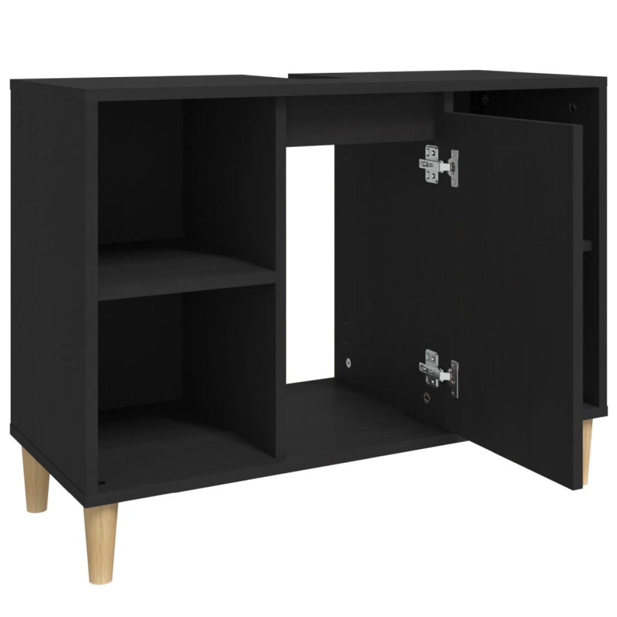 vidaXL Ντουλάπι Νιπτήρα Μαύρο 80 x 33 x 60 εκ. Επεξεργασμένο Ξύλο