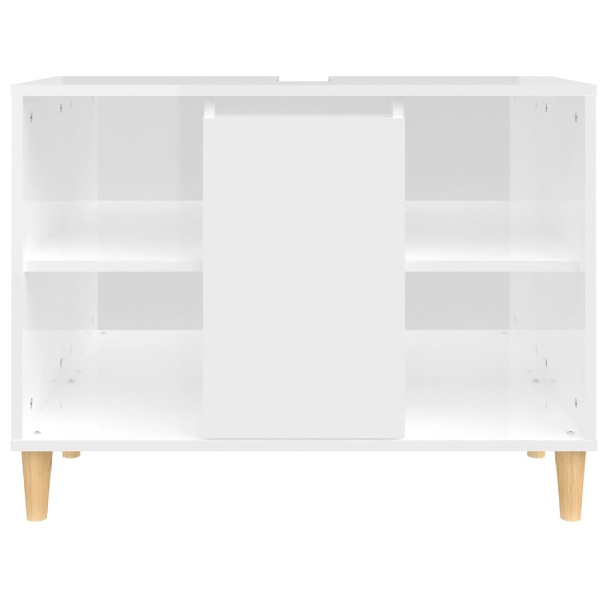 vidaXL Ντουλάπι Νιπτήρα Γυαλ. Λευκό 80x33x60 εκ. Επεξεργασμένο Ξύλο