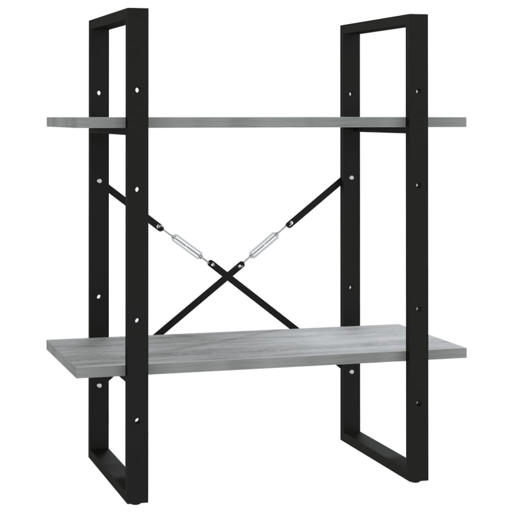 vidaXL Βιβλιοθήκη με 2 Ράφια Γκρι Sonoma 60x30x70 εκ. Επεξεργ. Ξύλο