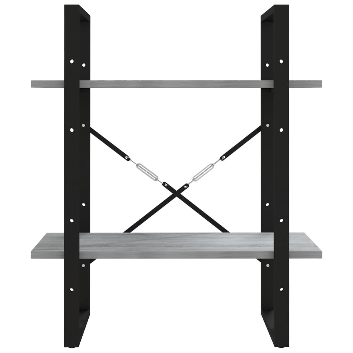 vidaXL Βιβλιοθήκη με 2 Ράφια Γκρι Sonoma 60x30x70 εκ. Επεξεργ. Ξύλο