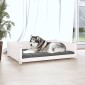 vidaXL Κρεβάτι Σκύλου άσπρο 105,5x75,5x28 εκ. από Μασίφ Ξύλο Πεύκου