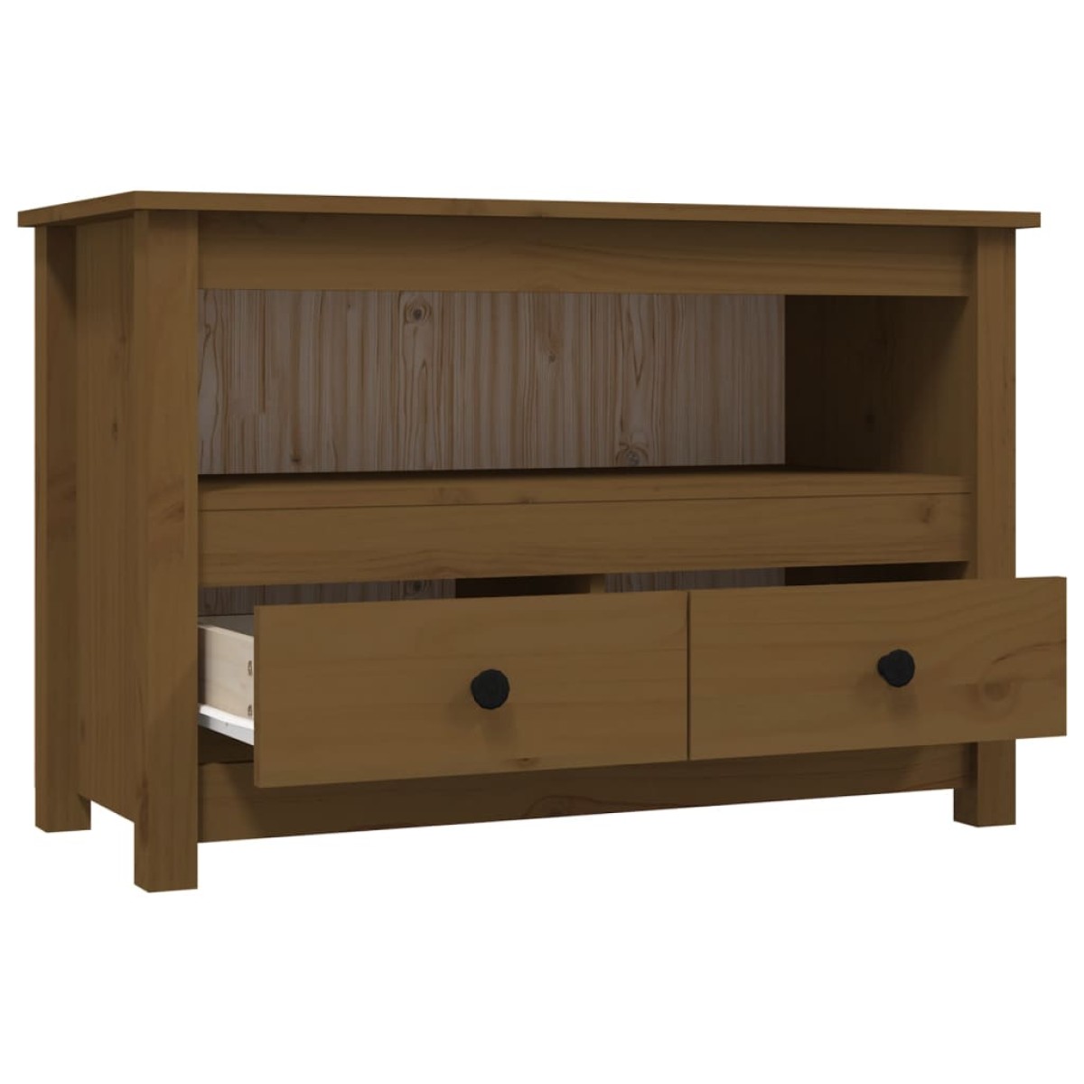 vidaXL Έπιπλο Τηλεόρασης Μελί Καφέ 79x35x52 εκ. από Μασίφ Ξύλο Πεύκου