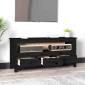 vidaXL Έπιπλο Τηλεόρασης Μαύρο 114 x 35 x 52 εκ. από Μασίφ Ξύλο Πεύκου