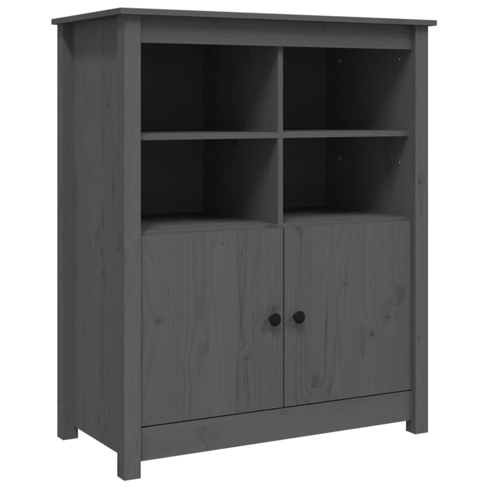 vidaXL Ντουλάπι Γκρι 83 x 41,5 x 100 εκ. από Μασίφ Ξύλο Πεύκου