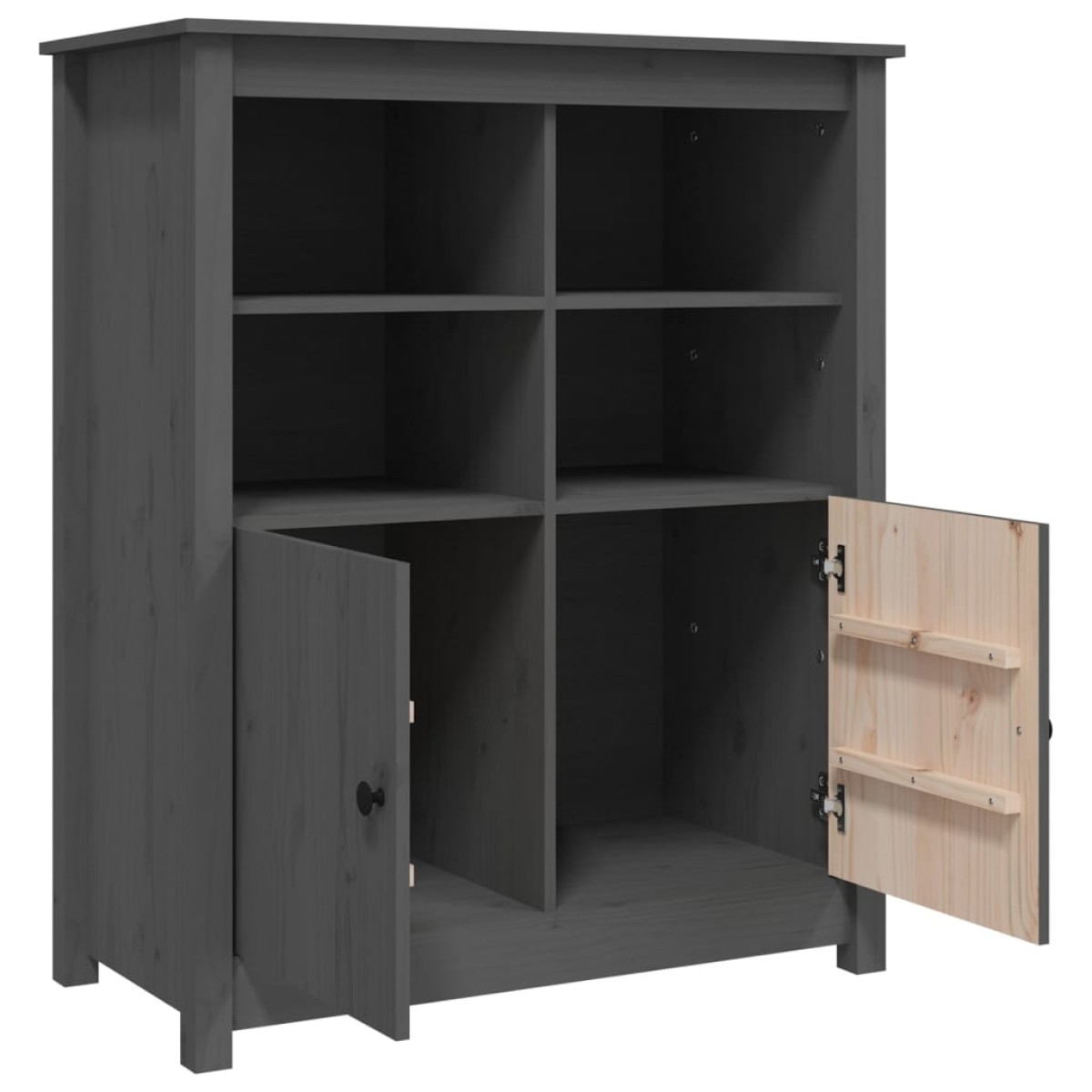 vidaXL Ντουλάπι Γκρι 83 x 41,5 x 100 εκ. από Μασίφ Ξύλο Πεύκου