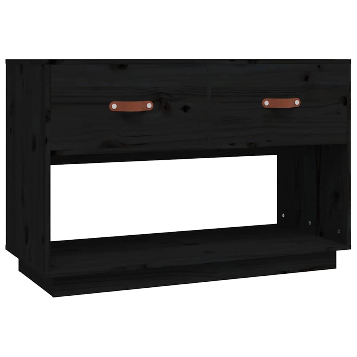 vidaXL Έπιπλο Τηλεόρασης Μαύρο 90x40x60 εκ. από Μασίφ Ξύλο Πεύκου