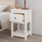 vidaXL Κομοδίνα 2 τεμ. Λευκό 40 x 35 x 61,5 εκ. από Μασίφ Ξύλο Πεύκου