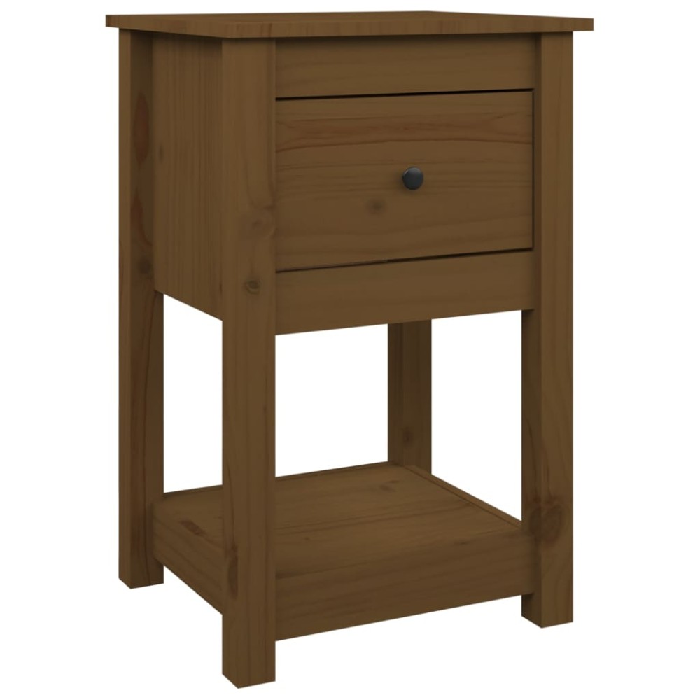 vidaXL Κομοδίνο Καφέ Μελί 40x35x61,5 εκ. από Μασίφ Ξύλο Πεύκου