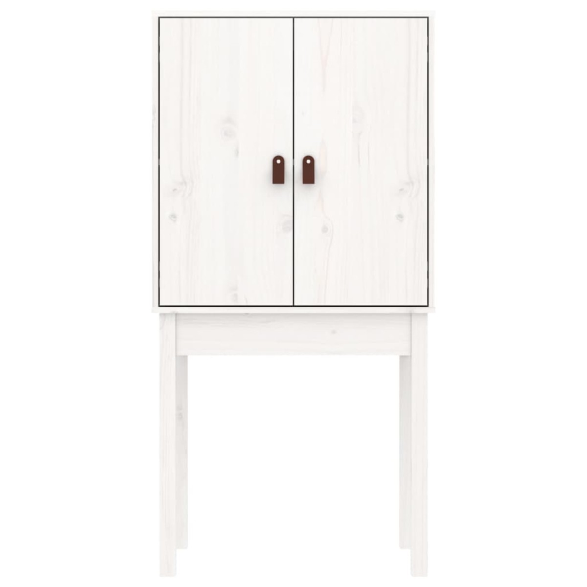vidaXL Ντουλάπι Ψηλό Λευκό 60 x 40 x 120 εκ. από Μασίφ Ξύλο Πεύκου