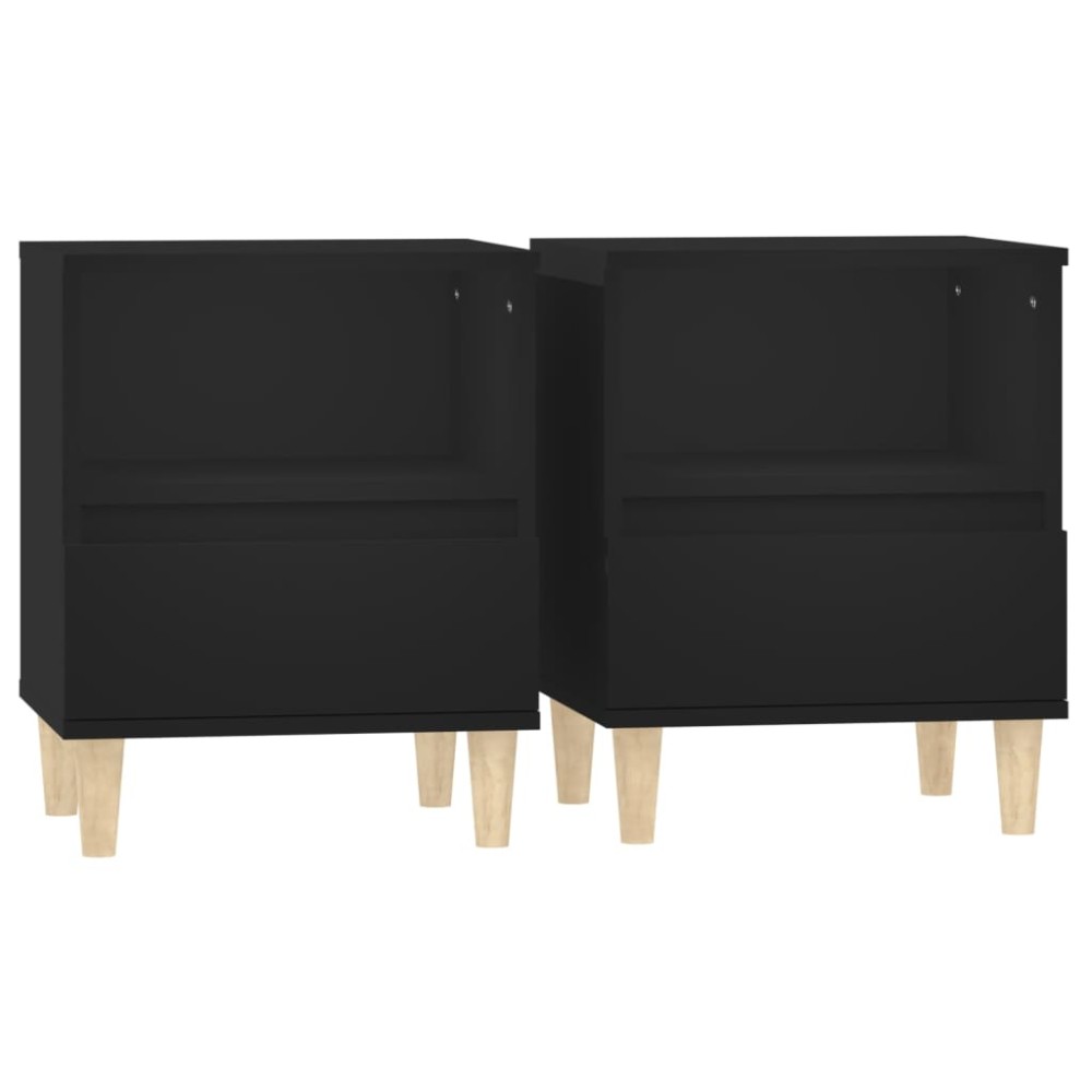 vidaXL Κομοδίνα 2 τεμ. Μαύρα 40 x 35 x 50 εκ.