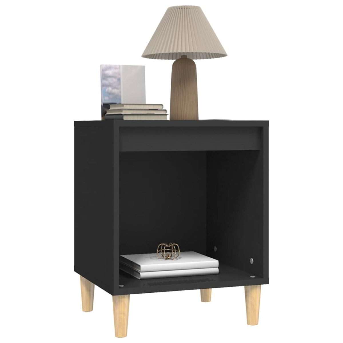vidaXL Κομοδίνα 2 τεμ. Μαύρα 40 x 35 x 50 εκ.