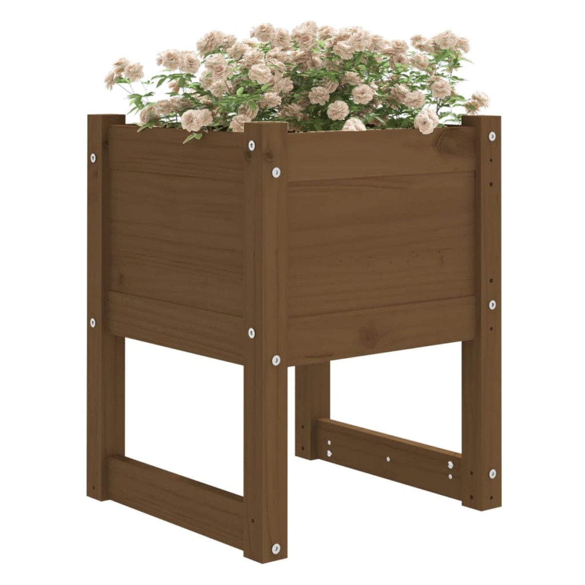 vidaXL Ζαρντινιέρα Καφέ Μελί 40 x 40 x 52,5 εκ. από Μασίφ Ξύλο Πεύκου