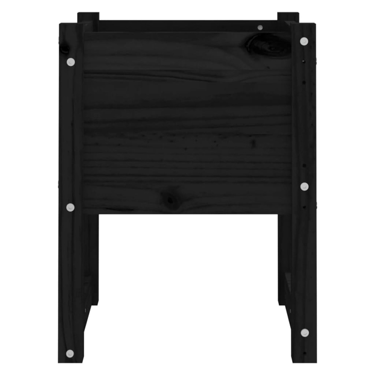 vidaXL Ζαρντινιέρα Μαύρο 40 x 40 x 52,5 εκ. από Μασίφ Ξύλο Πεύκου