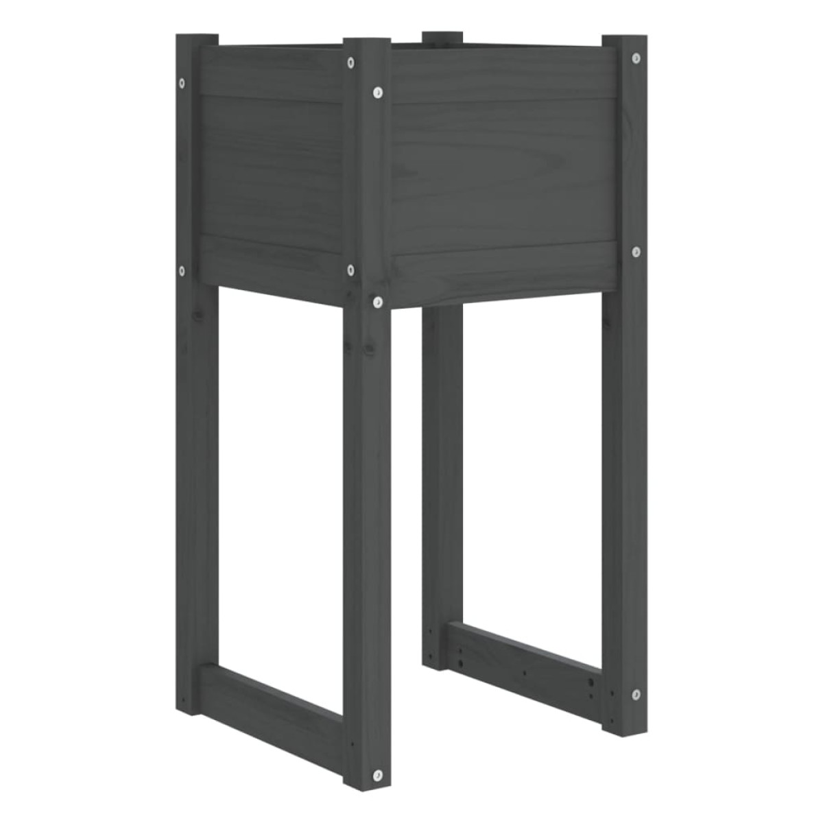 vidaXL Ζαρντινιέρες 2 τεμ. Γκρι 40x40x81 εκ. από Μασίφ Ξύλο Πεύκου
