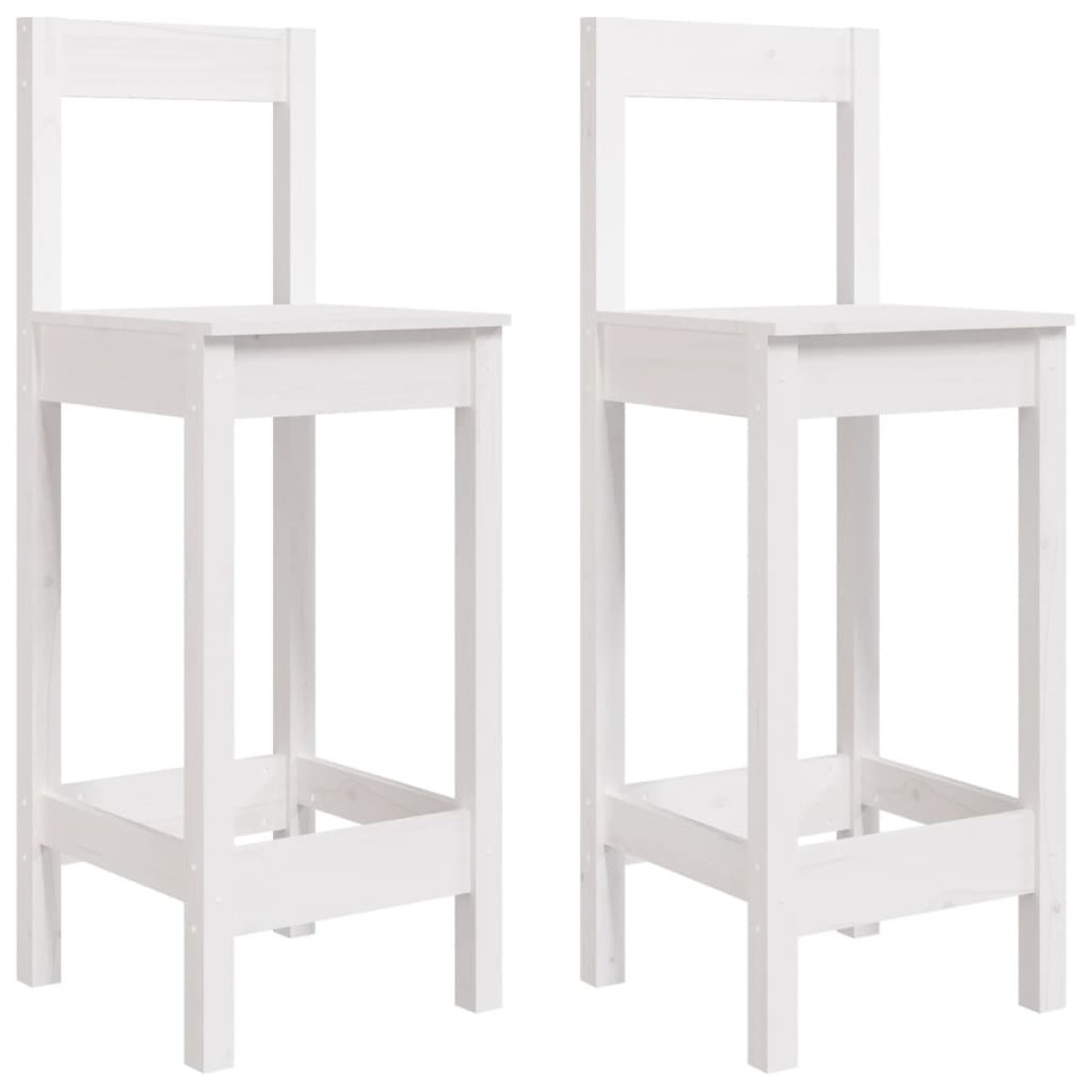 vidaXL Καρέκλες Μπαρ 2 τεμ. Λευκό 40x41,5x112 εκ. Μασίφ Ξύλο Πεύκου
