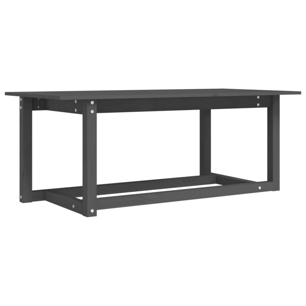 vidaXL Τραπεζάκι Σαλονιού Γκρι 110 x 55 x 45 εκ. από Μασίφ Ξύλο Πεύκου