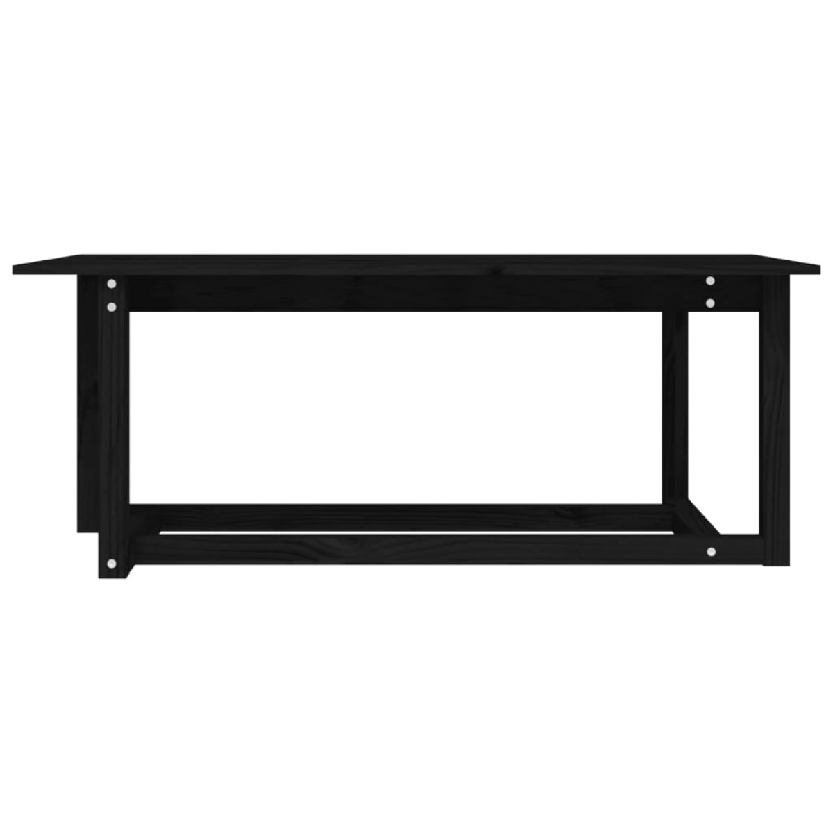vidaXL Τραπεζάκι Σαλονιού Μαύρο 110x55x45 εκ. από Μασίφ Ξύλο Πεύκου