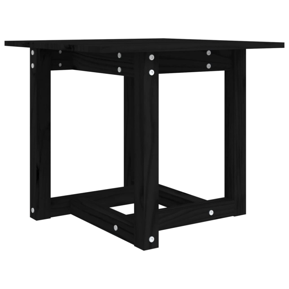 vidaXL Τραπεζάκι Σαλονιού Μαύρο 50 x 50 x 45 εκ. από Μασίφ Ξύλο Πεύκου