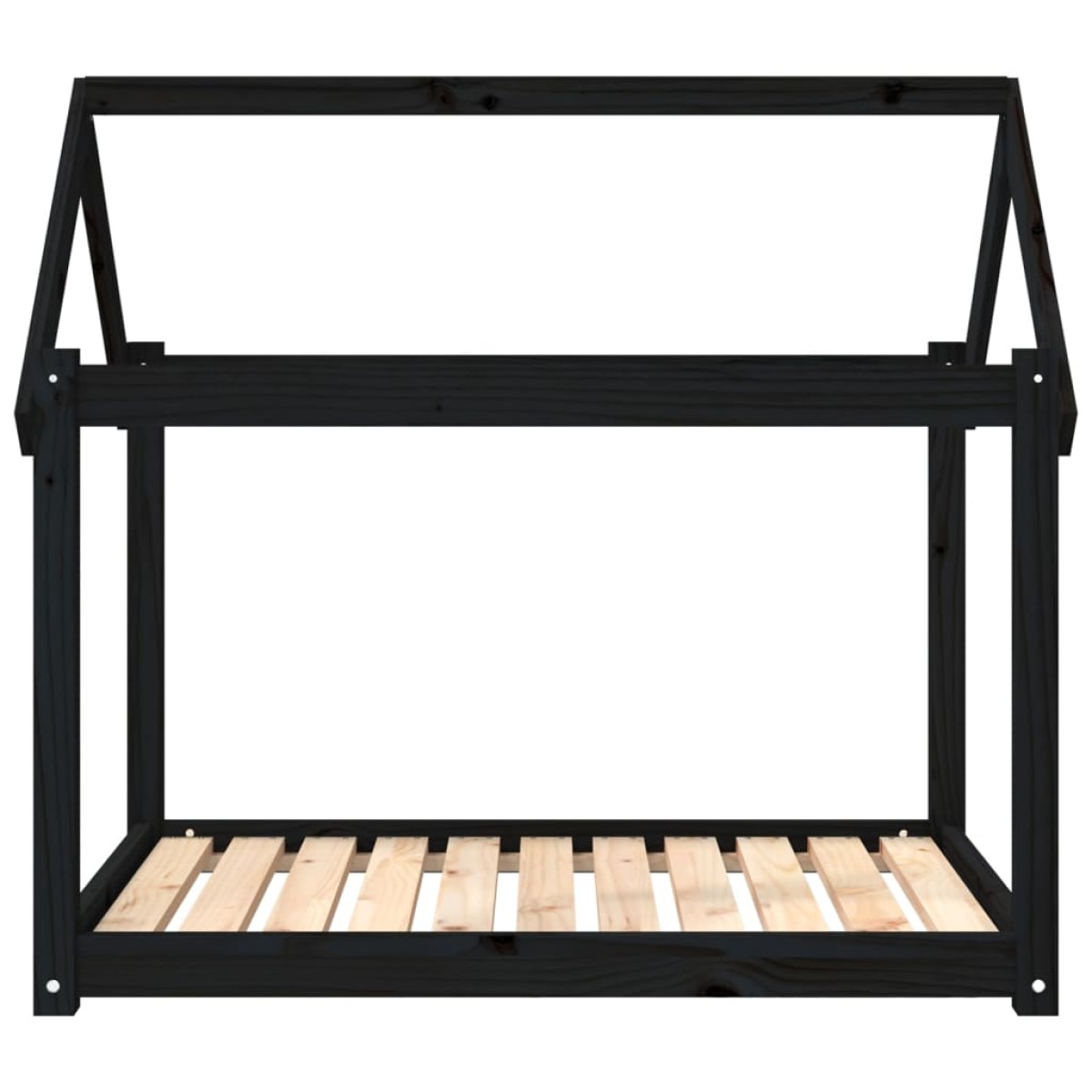 vidaXL Κρεβάτι Σκύλου Μαύρο 101x70x90 εκ. από Μασίφ Ξύλο Πεύκου