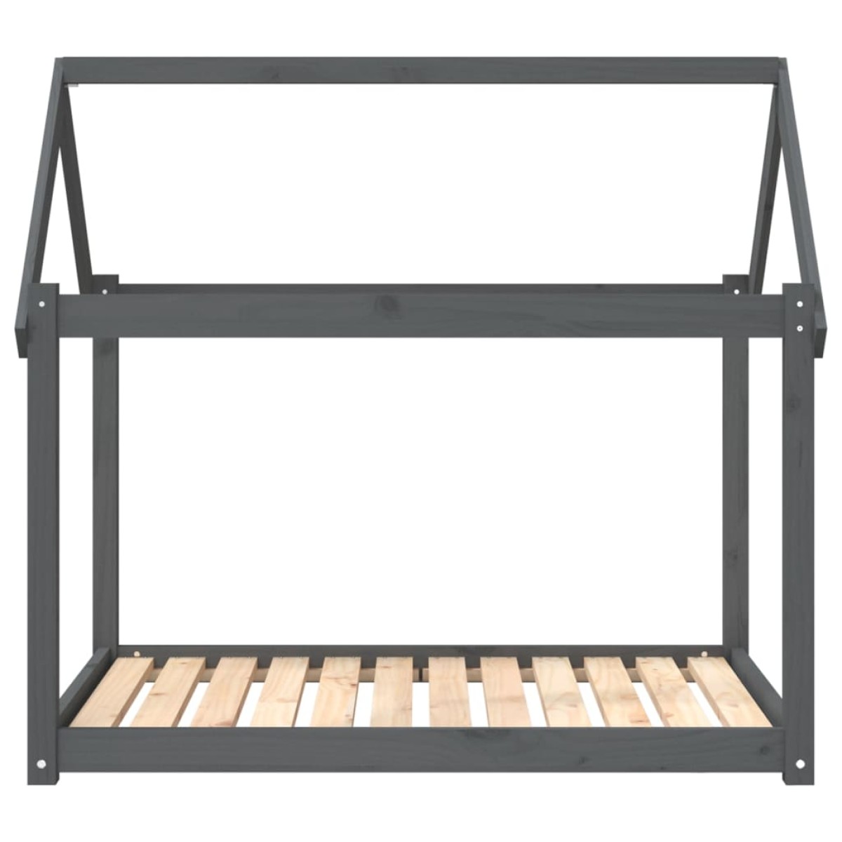 vidaXL Κρεβάτι Σκύλου Γκρι 111x80x100 εκ. από Μασίφ Ξύλο Πεύκου