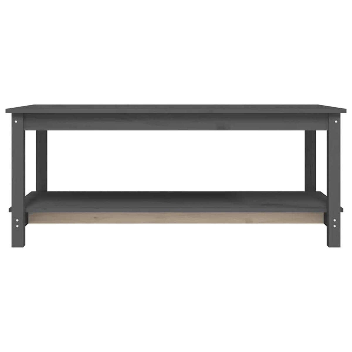 vidaXL Τραπεζάκι Σαλονιού Γκρι 110 x 55 x 45 εκ. από Μασίφ Ξύλο Πεύκου