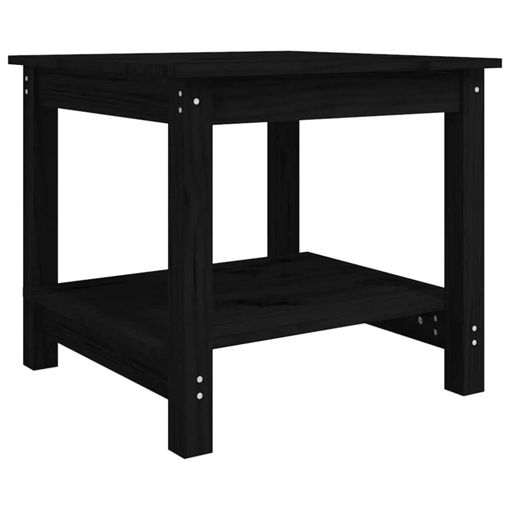 vidaXL Τραπεζάκι Σαλονιού Μαύρο 50 x 50 x 45 εκ. από Μασίφ Ξύλο Πεύκου