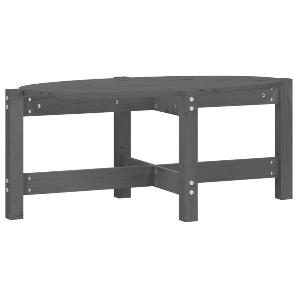 vidaXL Τραπεζάκι Σαλονιού Γκρι 87 x 48 x 35 εκ. από Μασίφ Ξύλο Πεύκου