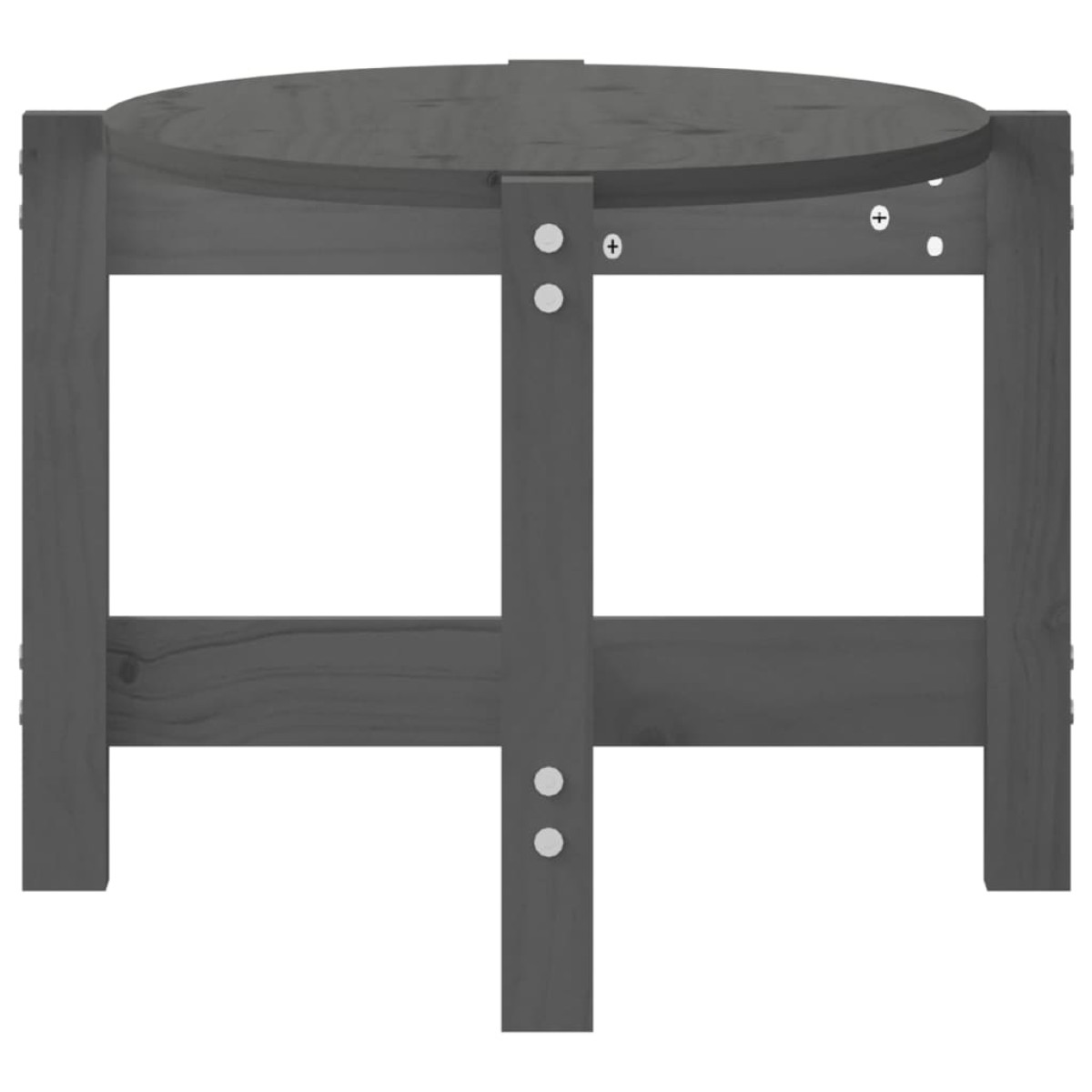 vidaXL Τραπεζάκι Σαλονιού Γκρι 87 x 48 x 35 εκ. από Μασίφ Ξύλο Πεύκου