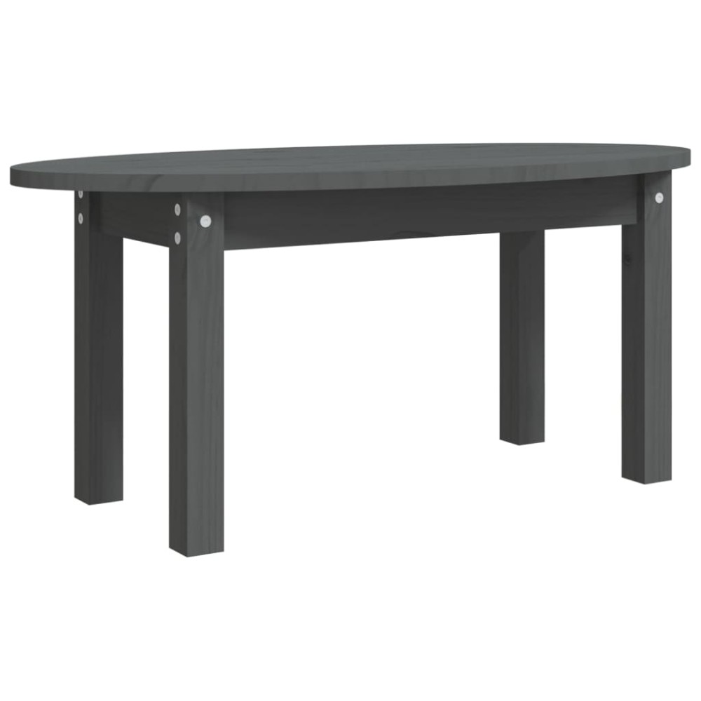 vidaXL Τραπεζάκι Σαλονιού Γκρι 80x40x35 εκ. από Μασίφ Ξύλο Πεύκου