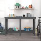 vidaXL Πάγκος Εργασίας Γκρι 140x50x80 εκ. από Μασίφ Ξύλο Πεύκου