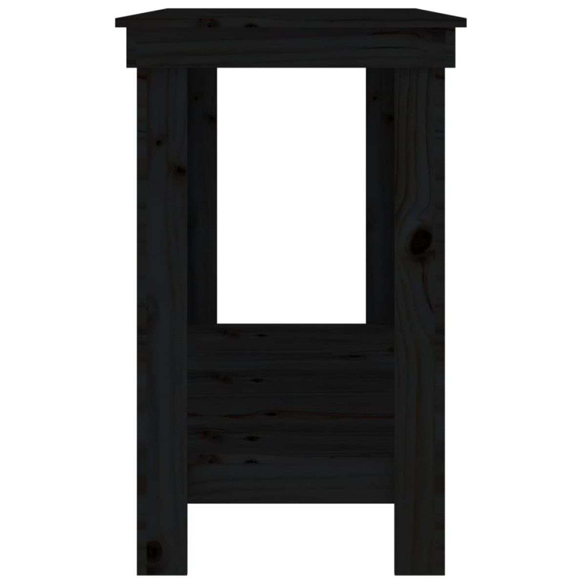 vidaXL Πάγκος Εργασίας Μαύρος 180x50x80 εκ. από Μασίφ Ξύλο Πεύκου