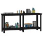vidaXL Πάγκος Εργασίας Μαύρος 180x50x80 εκ. από Μασίφ Ξύλο Πεύκου