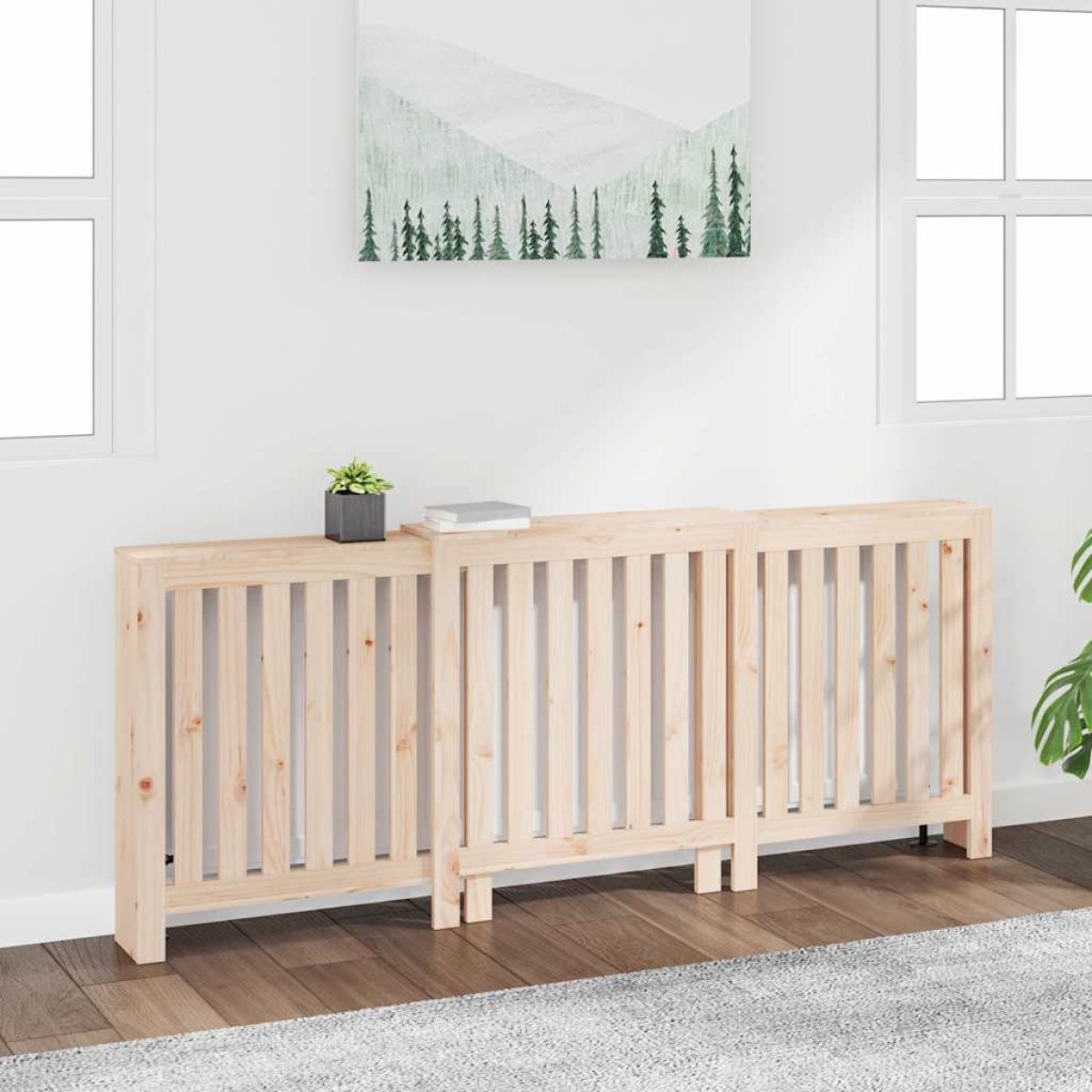 vidaXL Κάλυμμα Καλοριφέρ 210x21x85 εκ. από Μασίφ Ξύλο Πεύκου