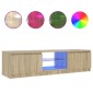 vidaXL Έπιπλο Τηλεόρασης με LED Καπνιστή Δρυς 140x40x35,5 εκ.