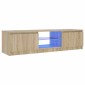 vidaXL Έπιπλο Τηλεόρασης με LED Καπνιστή Δρυς 140x40x35,5 εκ.