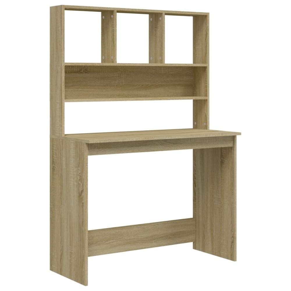 vidaXL Γραφείο με Ράφια Sonoma Δρυς 102x45x148 εκ. Επεξεργασμένο Ξύλο