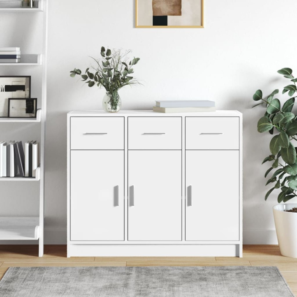 vidaXL Μπουφές Λευκό 91 x 28 x 75 εκ. από Τεχνητό Ξύλο