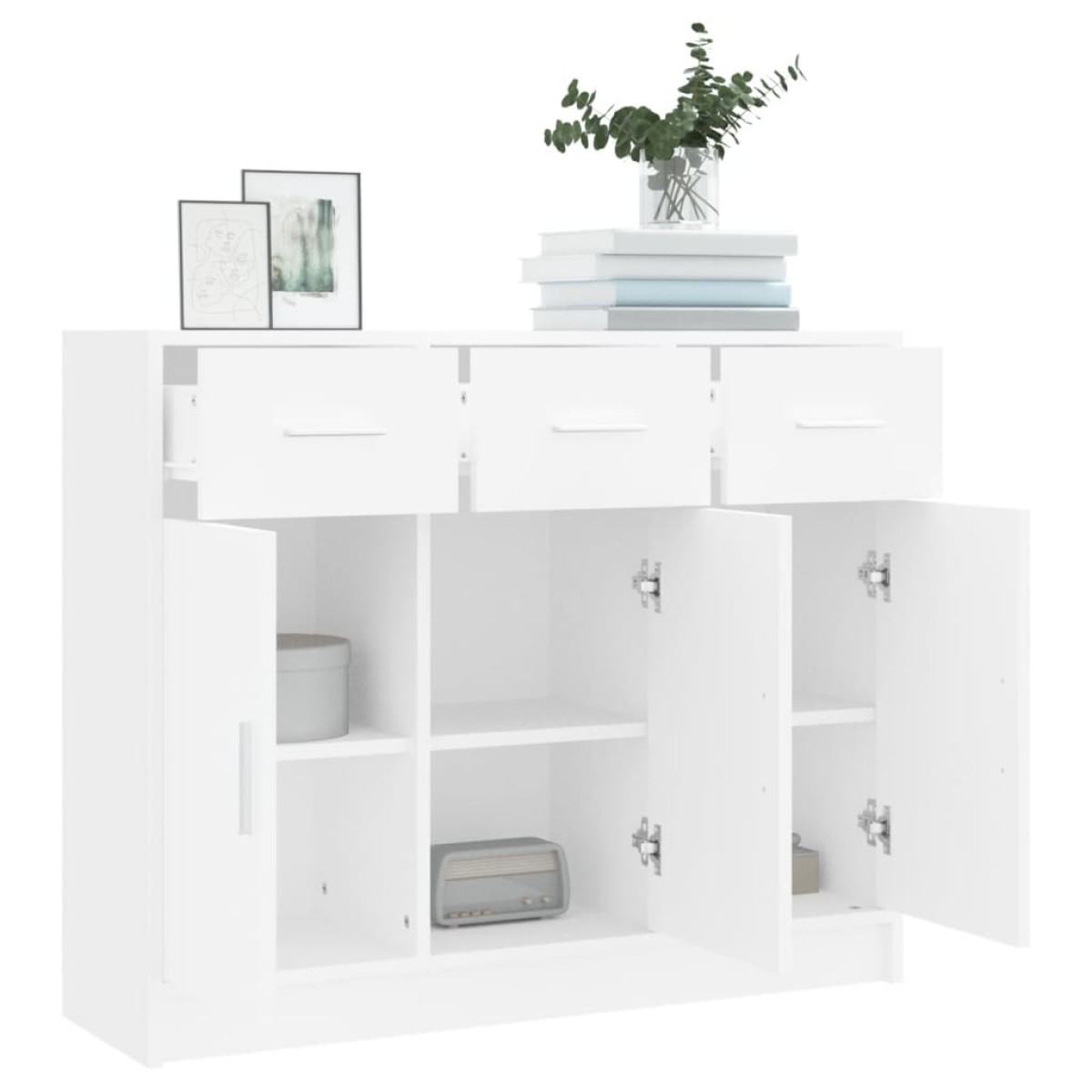 vidaXL Μπουφές Λευκός 91 x 28 x 75 εκ. από Επεξεργασμένο Ξύλο
