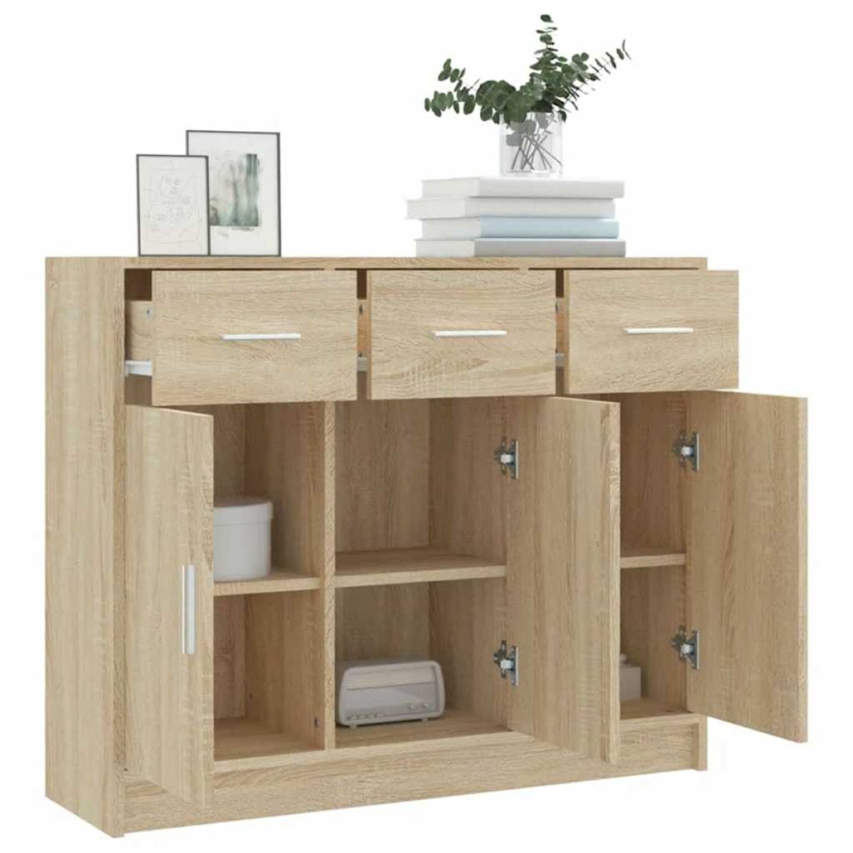 vidaXL Συρταριέρα Sonoma Δρυς 91 x 28 x 75 εκ. Επεξεργασμένο Ξύλο