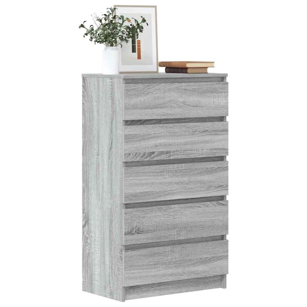 vidaXL Συρταριέρα Γκρι Sonoma 60x36x103 εκ. από Επεξεργασμένο Ξύλο