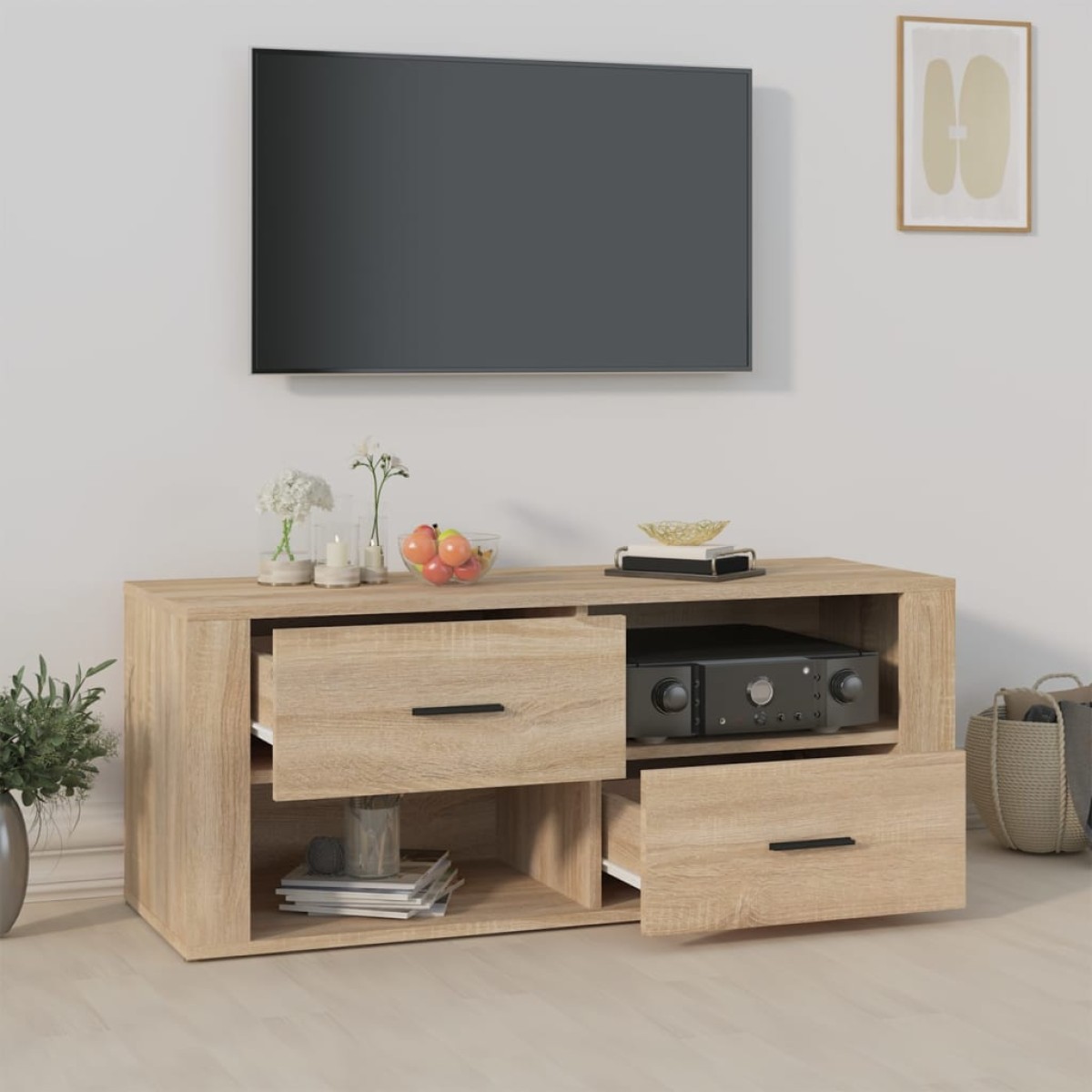 vidaXL Έπιπλο Τηλεόρασης Sonoma Δρυς 100x35x40 εκ. Επεξ. Ξύλο