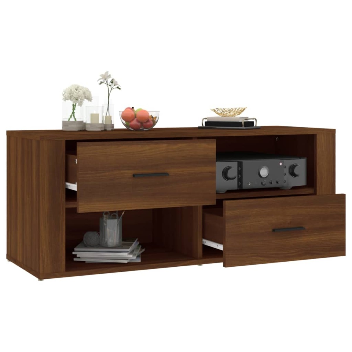 vidaXL Έπιπλο Τηλεόρασης Καφέ Δρυς 100x35x40 εκ. Επεξεργασμένο Ξύλο