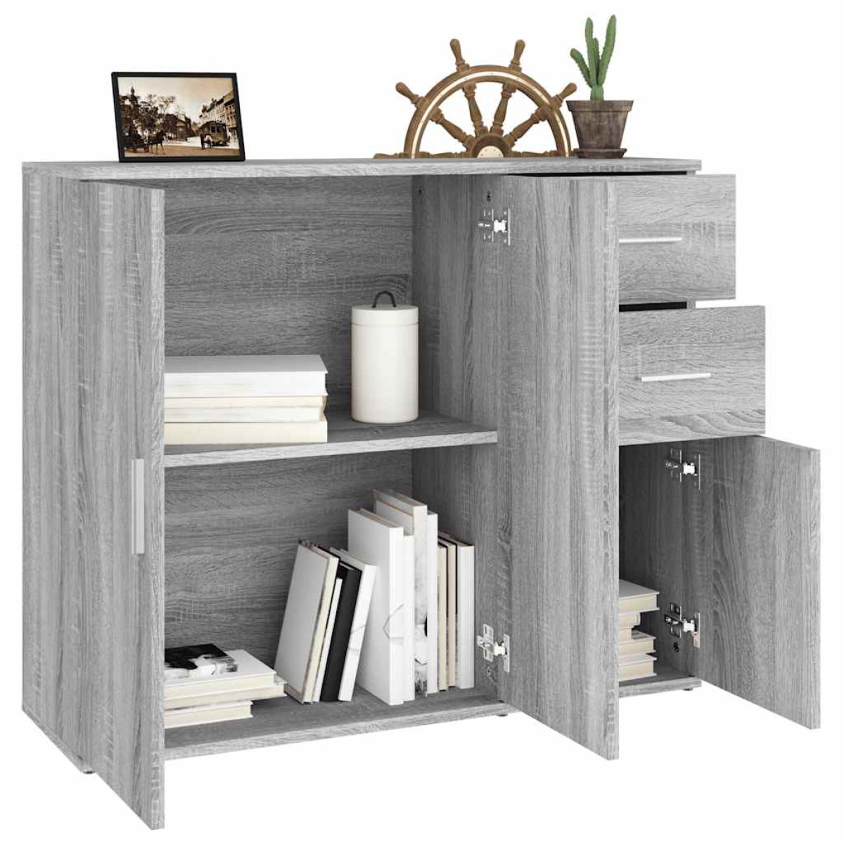vidaXL Ντουλάπι Γκρι Sonoma 91x29,5x75 εκ. από Επεξεργασμένο Ξύλο