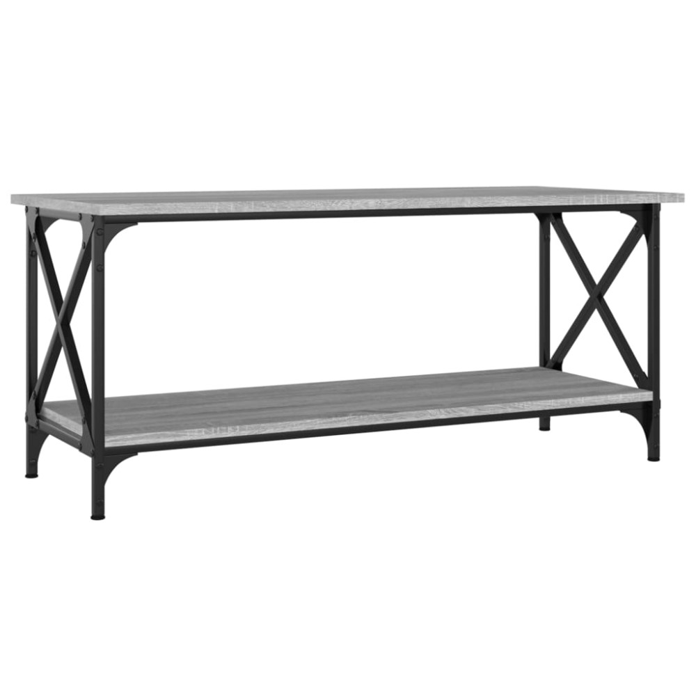 vidaXL Τραπεζάκι Σαλονιού Γκρι Sonoma 100x45x45 εκ Επεξ Ξύλο + Σίδηρος